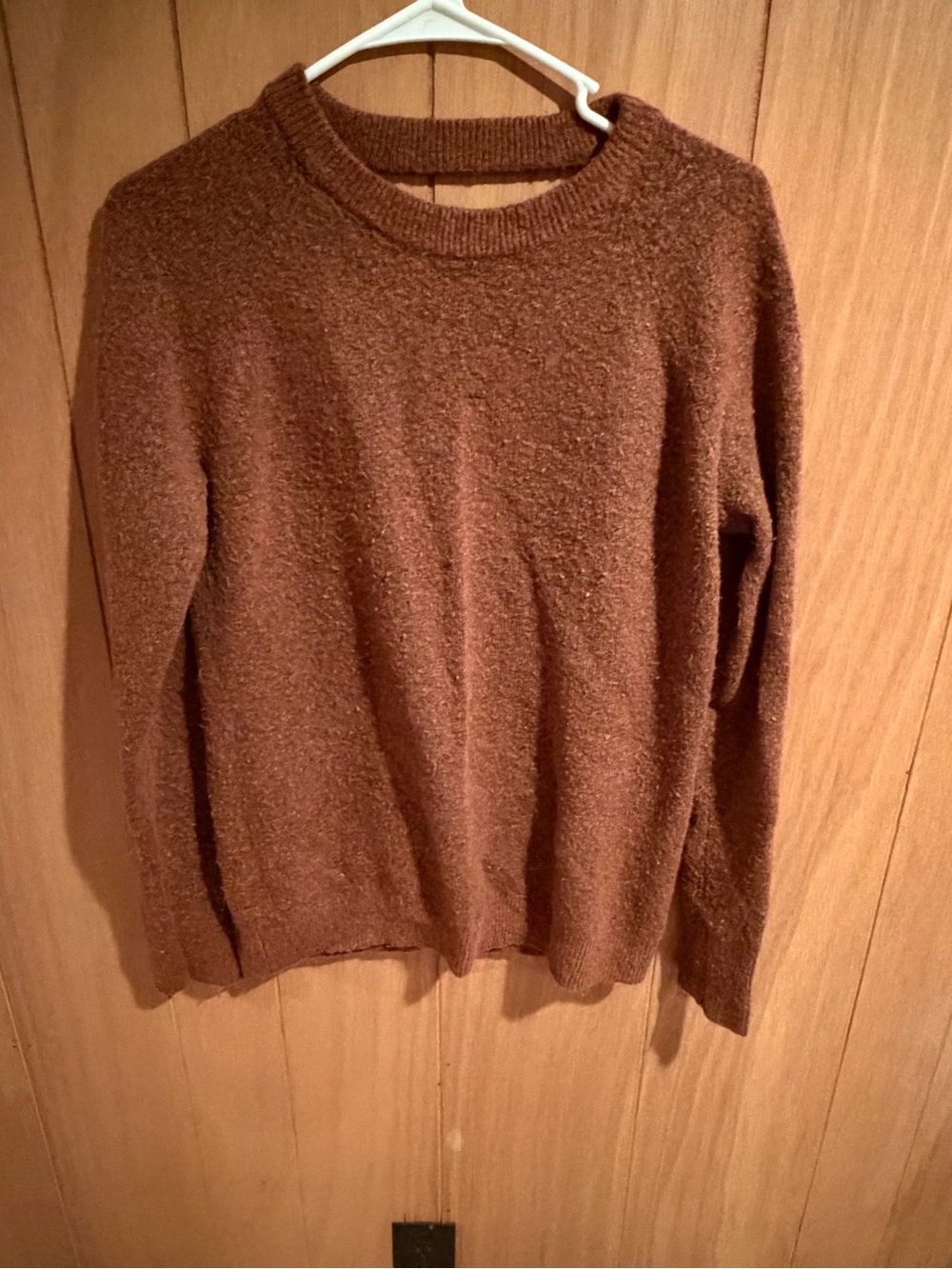 LOFT Textured Crewneck Sweater in Chestnut Brown
